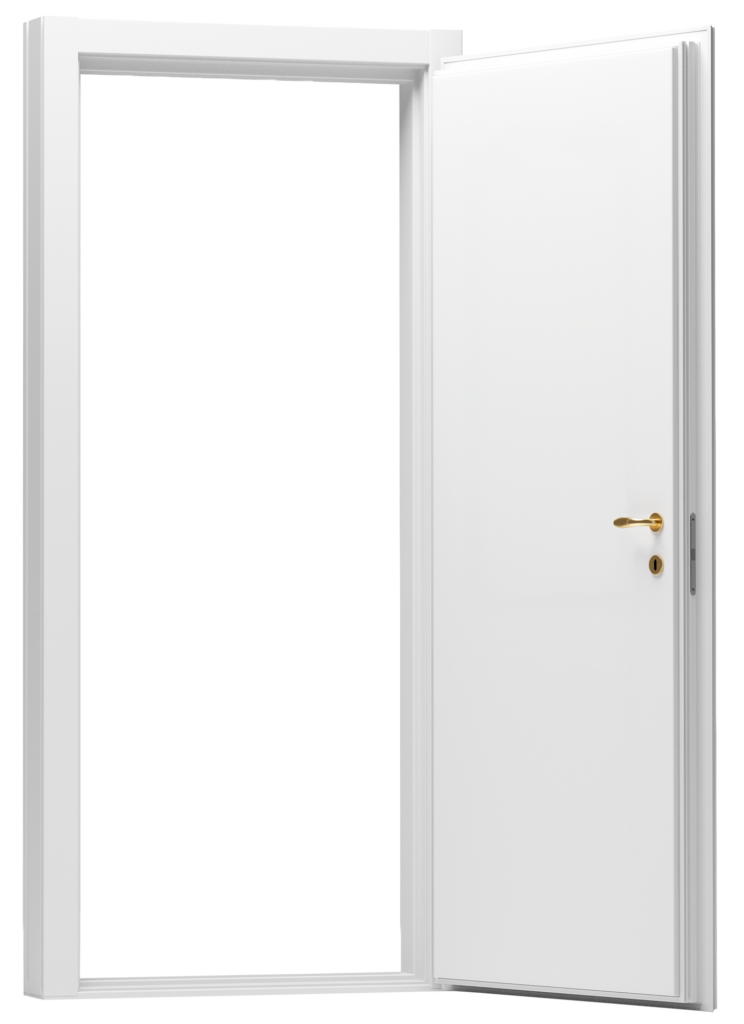Puerta blanca abierta